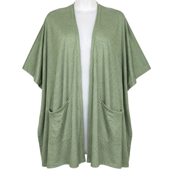 Eileen Fisher Sweaters - Eileen Fisher Cardigan Women's S/M Green Organic Linen Cotton Kimono Open Front